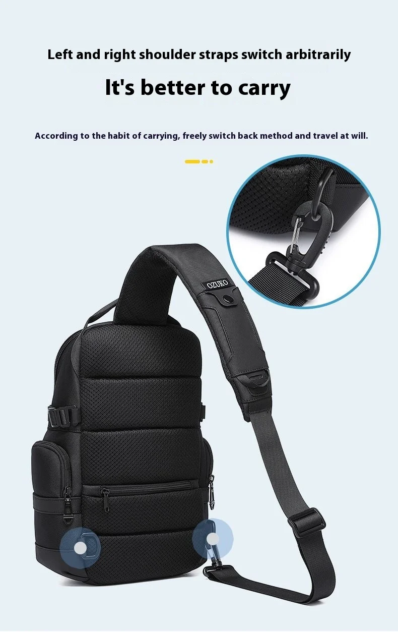 OZUKO Crossbody Bag Large Capacity Shoulder Bags for Male Waterproof Chest Bag Tactical Sling Messenger Bags Men Outdoor Sports