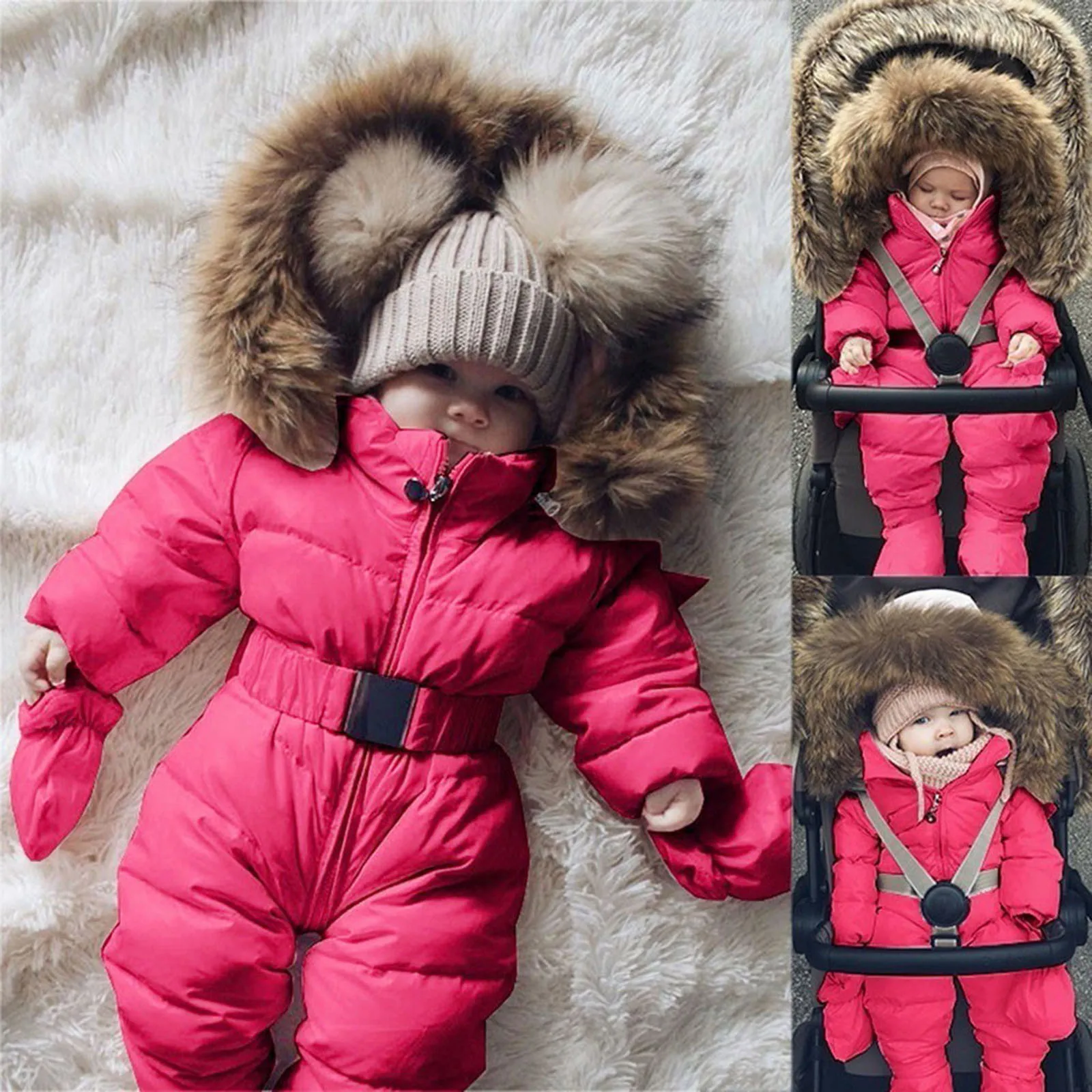 Outerwear Romper Coat Warm Infant Baby Jacket Snowsuit Girls Hooded Jumpsuit Girls Coat&jacket