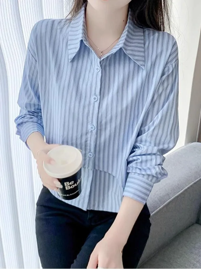 Faionable rayas Patchwork algodón irt ort Sle mujer Top puro algodón otoño nueva llegada tamaño pequeño diseño amigable