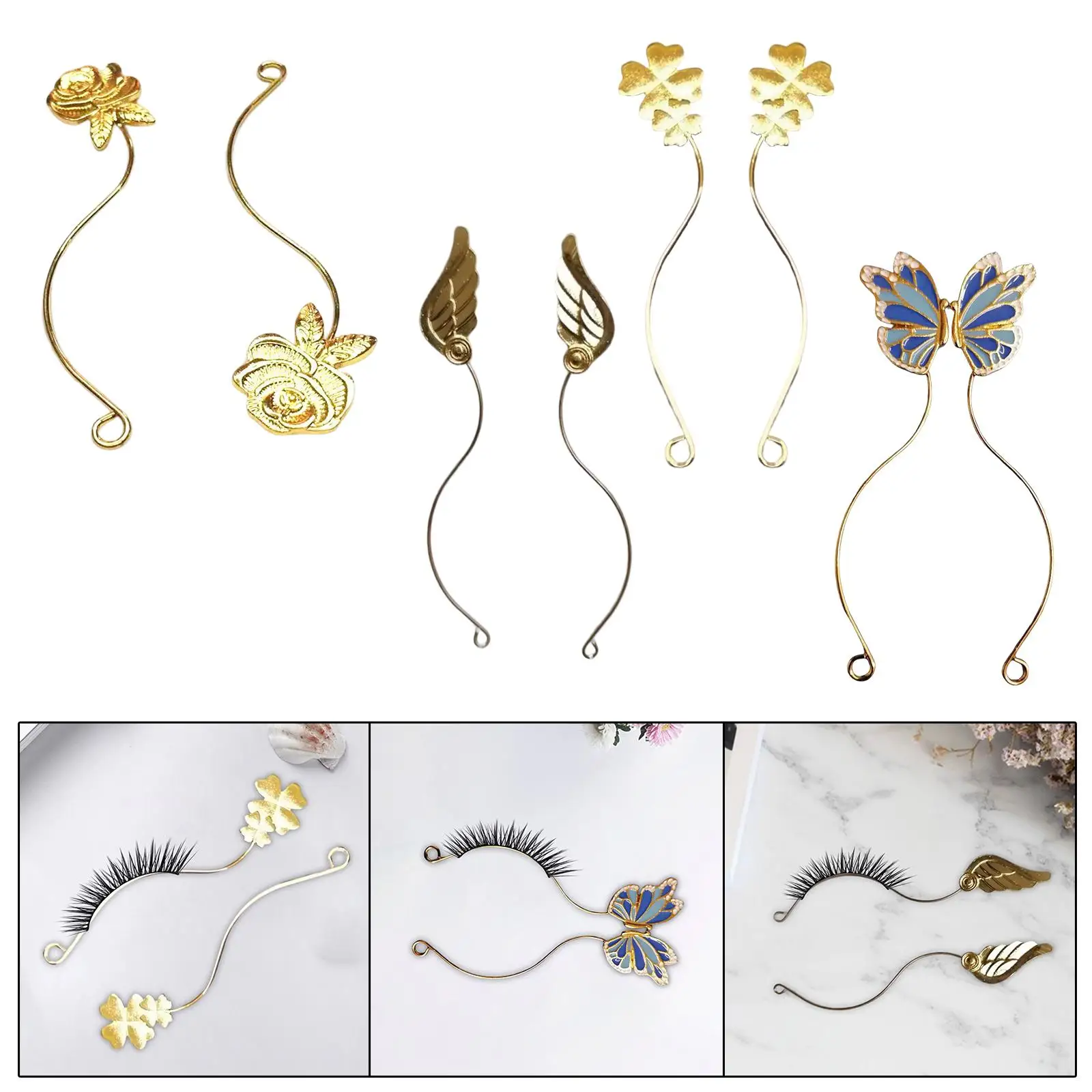 2 Pieces Metal False Eyelash Display Holder Lashes Grafting Tool Accessories