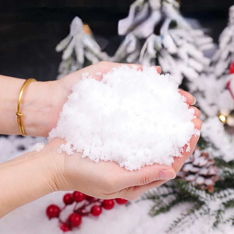 500g Artificial Snow Powder Frozen Party Snow Christmas Decoration Fluffy Snowflakes Fake Snow Winter Wonderland Party Decor