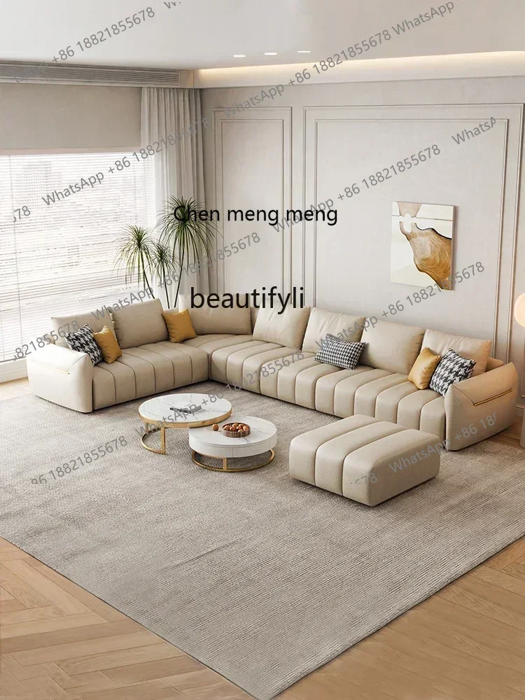 z183  Leave-in technology fabric sofa living room modern light luxury U-shaped corner large apartment Italian piano key combinat
