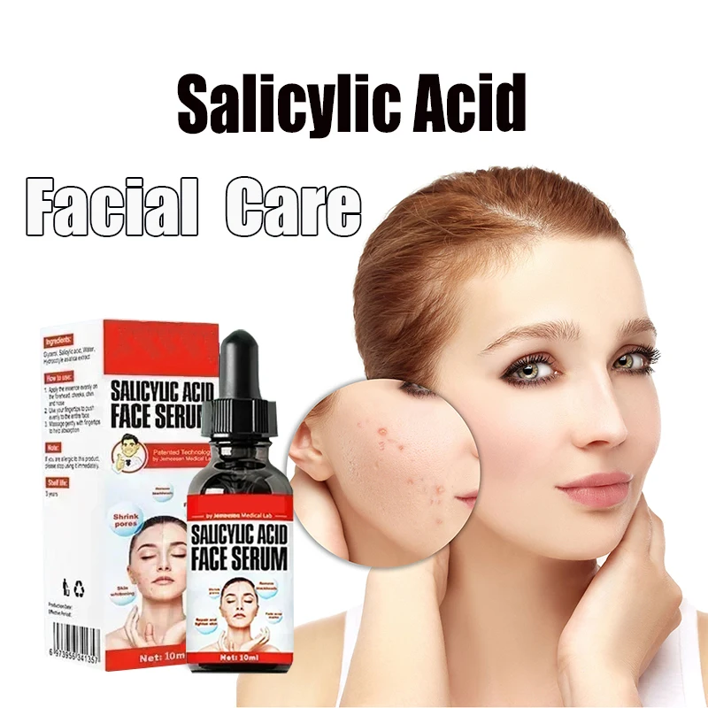 

Salicylic Acid Solution Essence 10mL Shrink pores and Acne Spot Removing Shrink Pores Oil-Control Brighten Face Skin Makeup