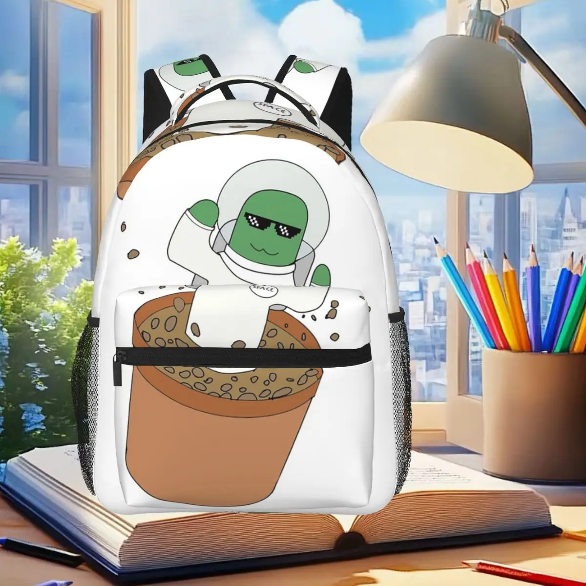 

Space Cactus Student Backpack School Bag Hiking Travel Daypack for Boys Girls Fashion Bookbag Shoulder Bags