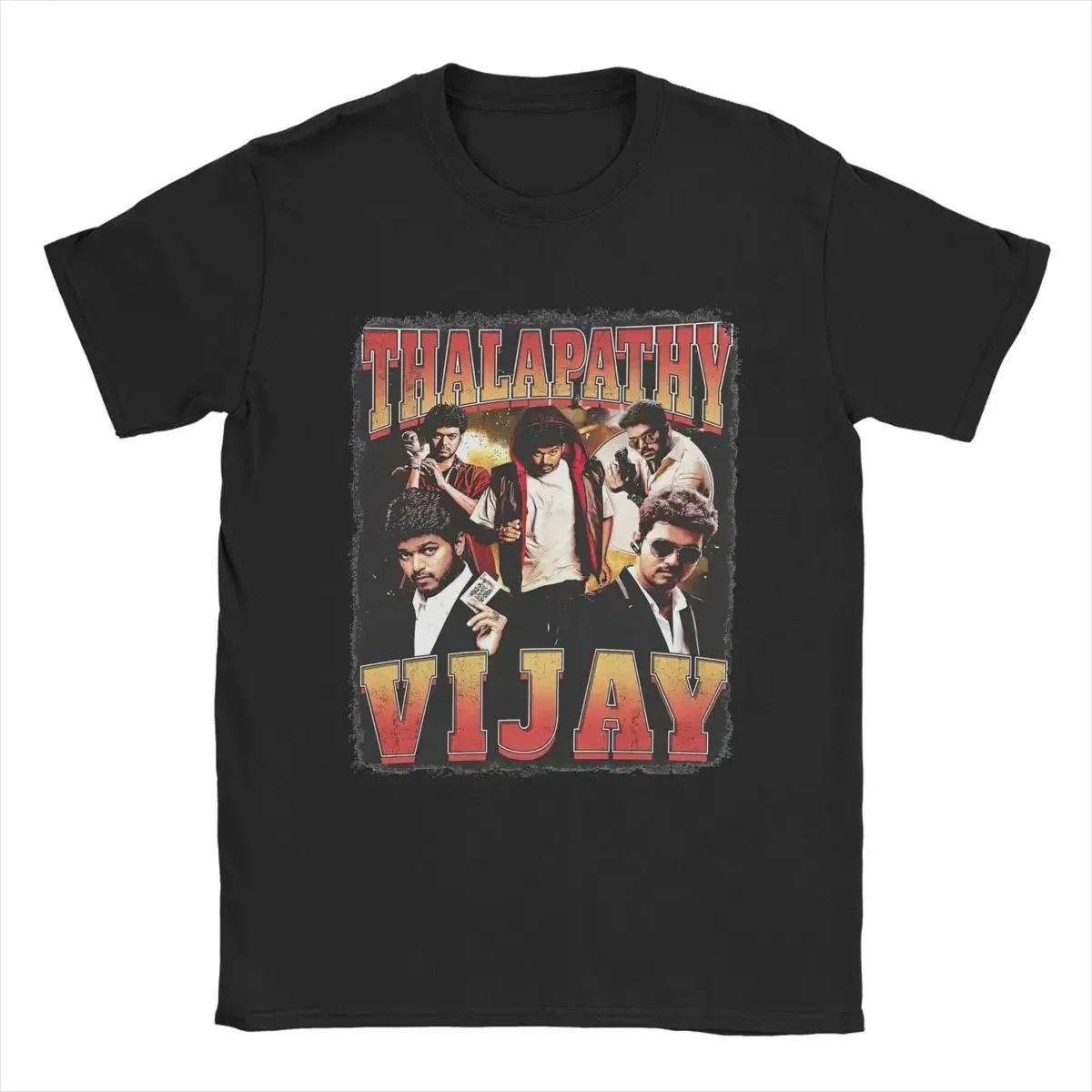 Men's Thalapathy Vijay T Shirts 100% Cotton Clothing Funny Short Sleeve Crew Neck Tee Shirt Party T-Shirt