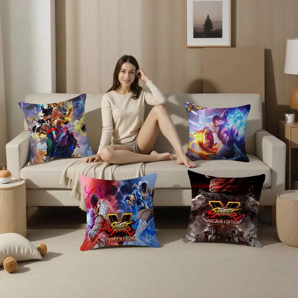 Game S-Street Fighter Pillowcase toon Gift Cushion Cover Bedroom Home Sofa Chair Seat Decor pillow case