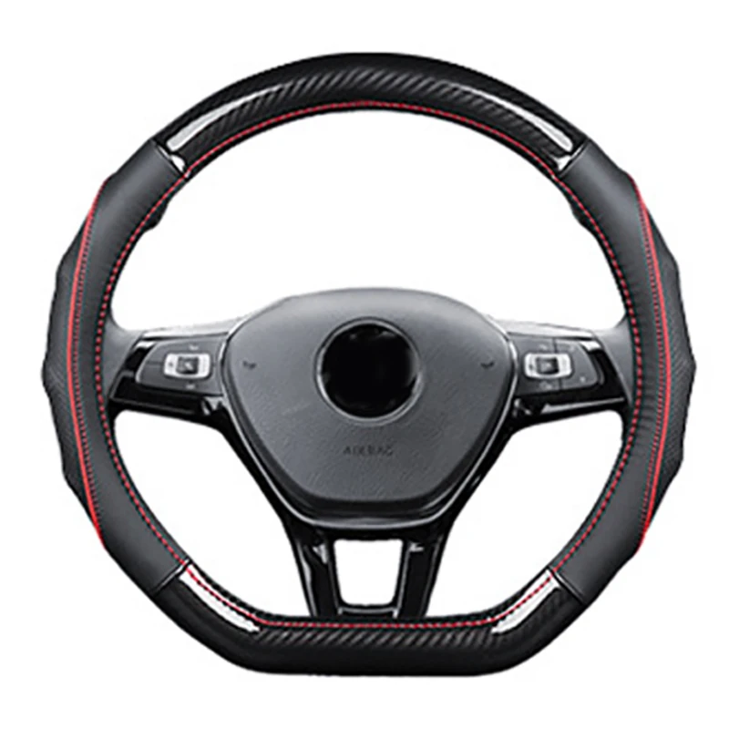 Car Steering Wheel Cover Skidproof Auto Anti-Slip Embossing Leather For Golf 7 Mk7 -Polo Jetta Passat