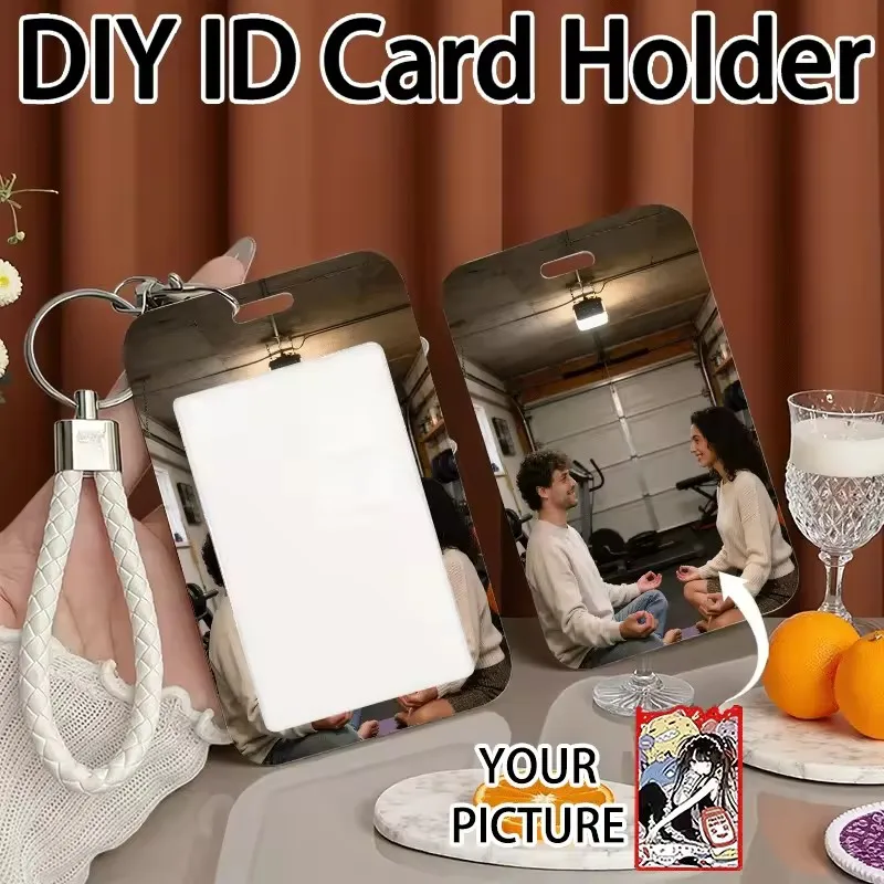 DIY Acrylic Personalized Photo Customization Card Holders For Student Card Credit Card Protective Case Lanyard  Keyring Cover