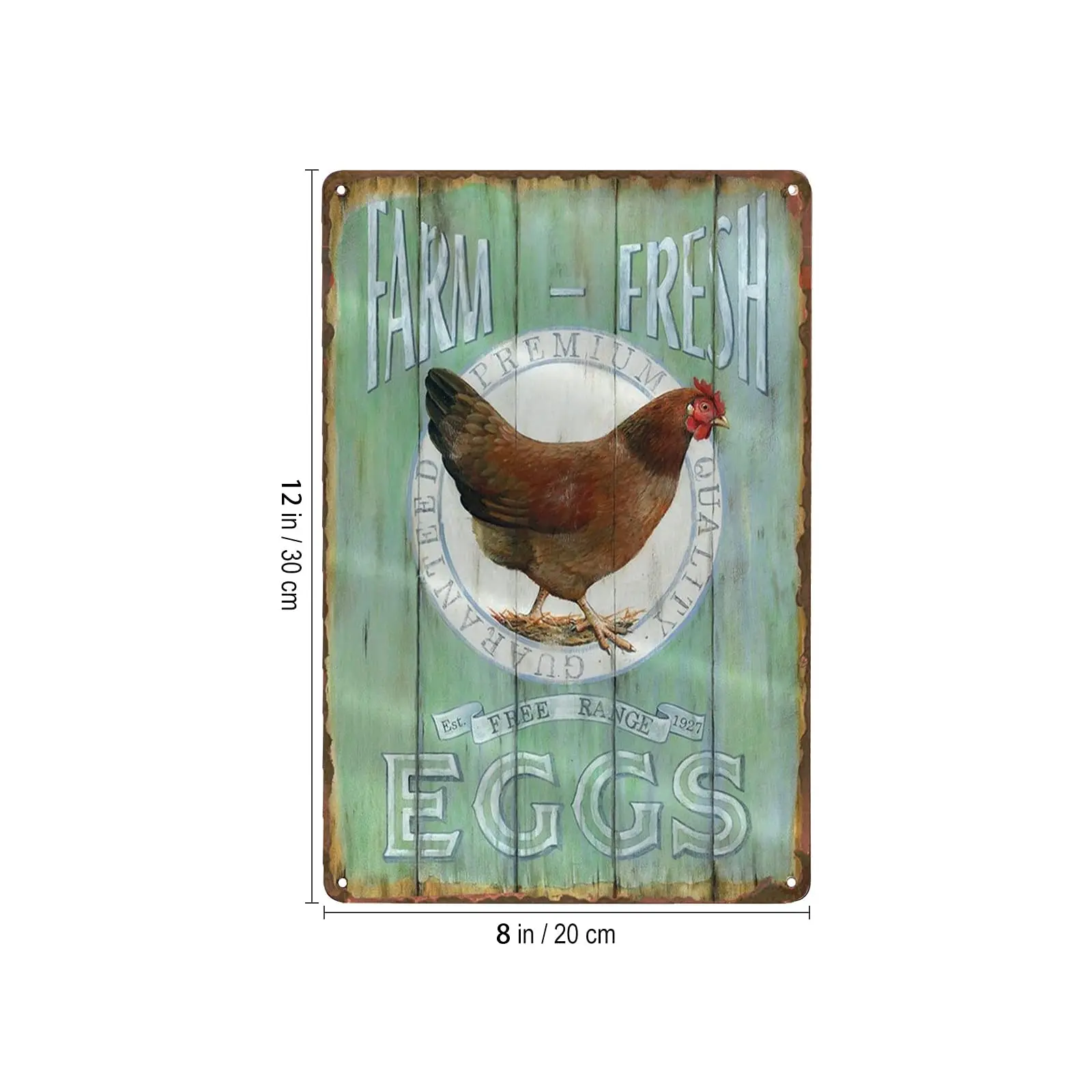 Lesiker Farm Tin Sign, Farm Fresh Free Range Eggs Metal Bar Pub Poster 12