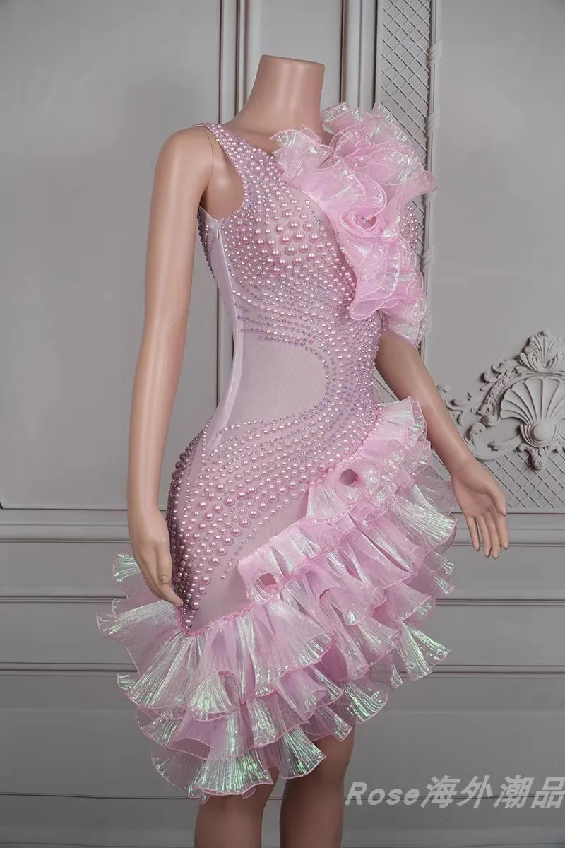 Wysokiej jakości gorący koralik szyfonowa łączenie elastyczna nieregularna spódnica 2025 nowa modna odzież damska