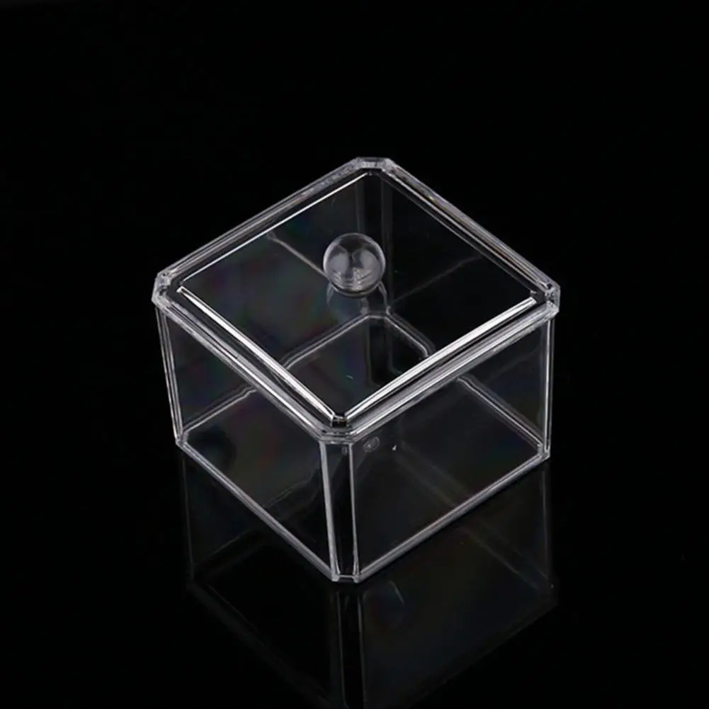 

Bathroom Storage Container Makeup Organizer Acrylic Storage Box with Lid Multifunctional Makeup Remover Cotton Swab