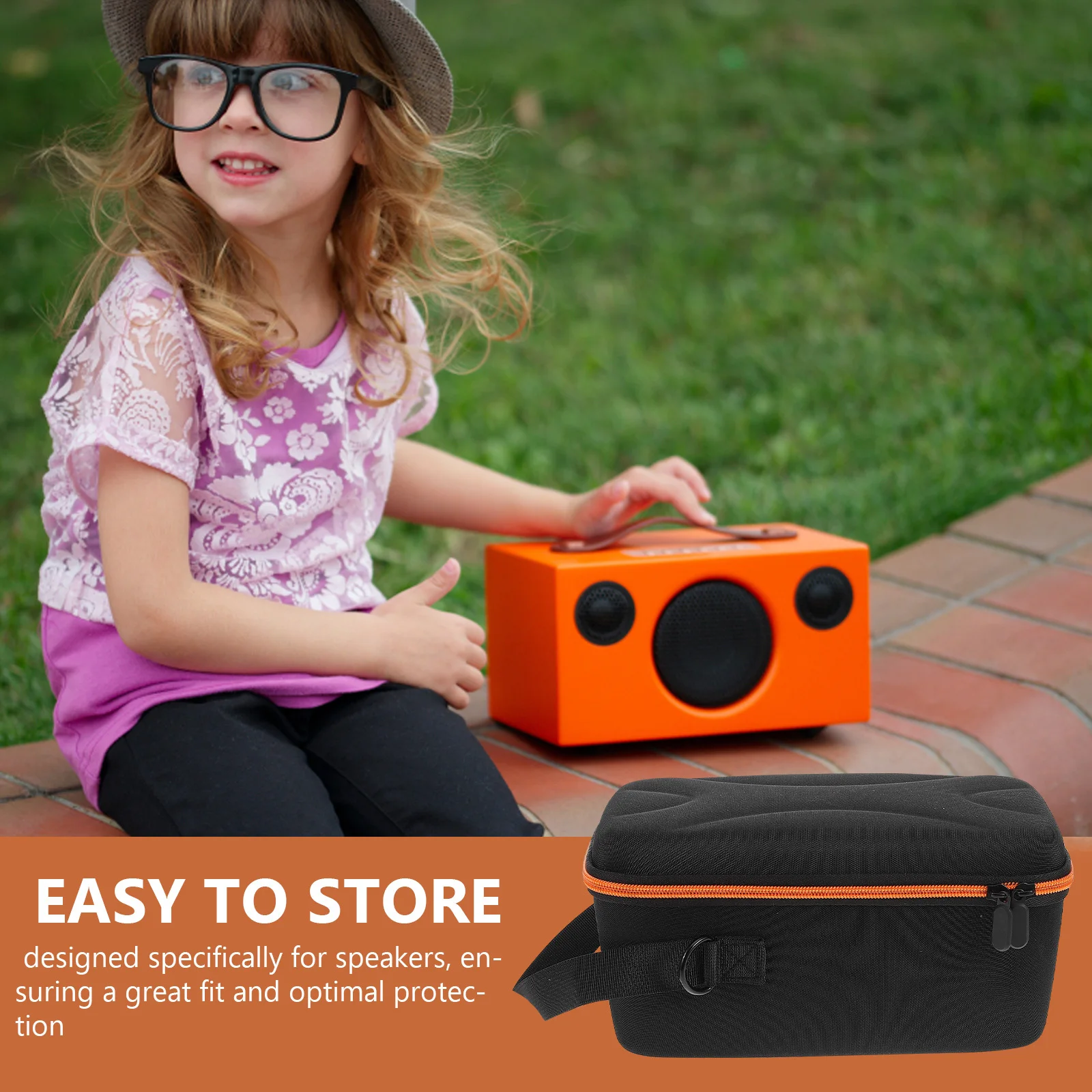 

Eva Portable Speaker Box Shoulder Strap Lightweight on The Travel Carry Bag Storage Organizer Speaker Protection Bag