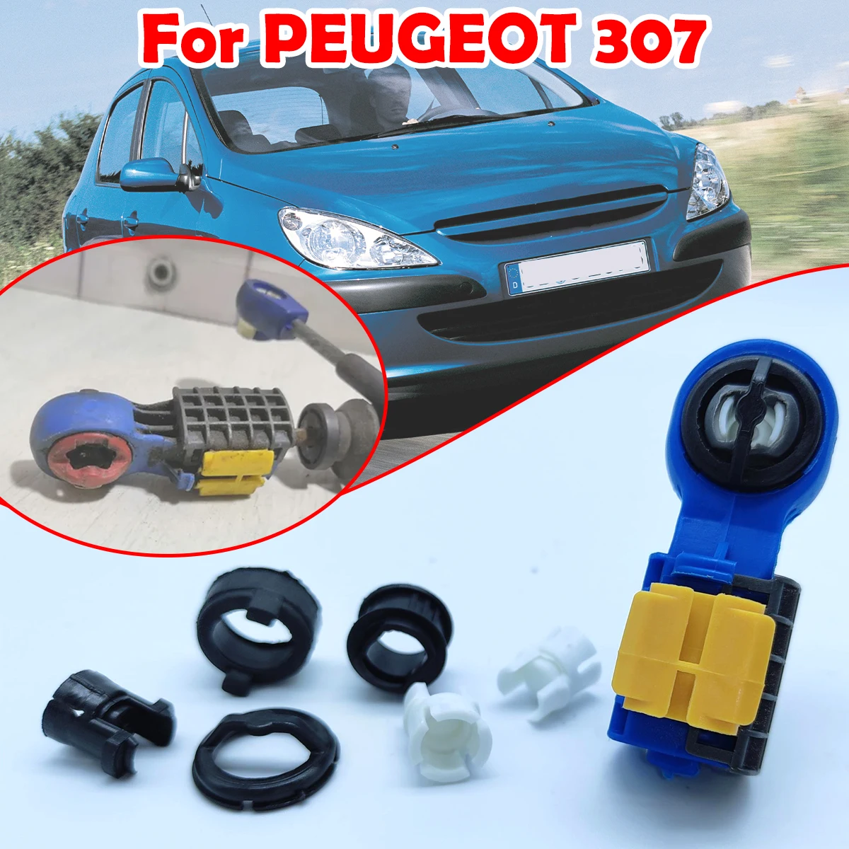 

Gearbox Shift Lever Cable End Linkage Connector Adapter Selector Buckle Replacement Parts For PEUGEOT 307 3A /Break 3E/CC 3B/SW