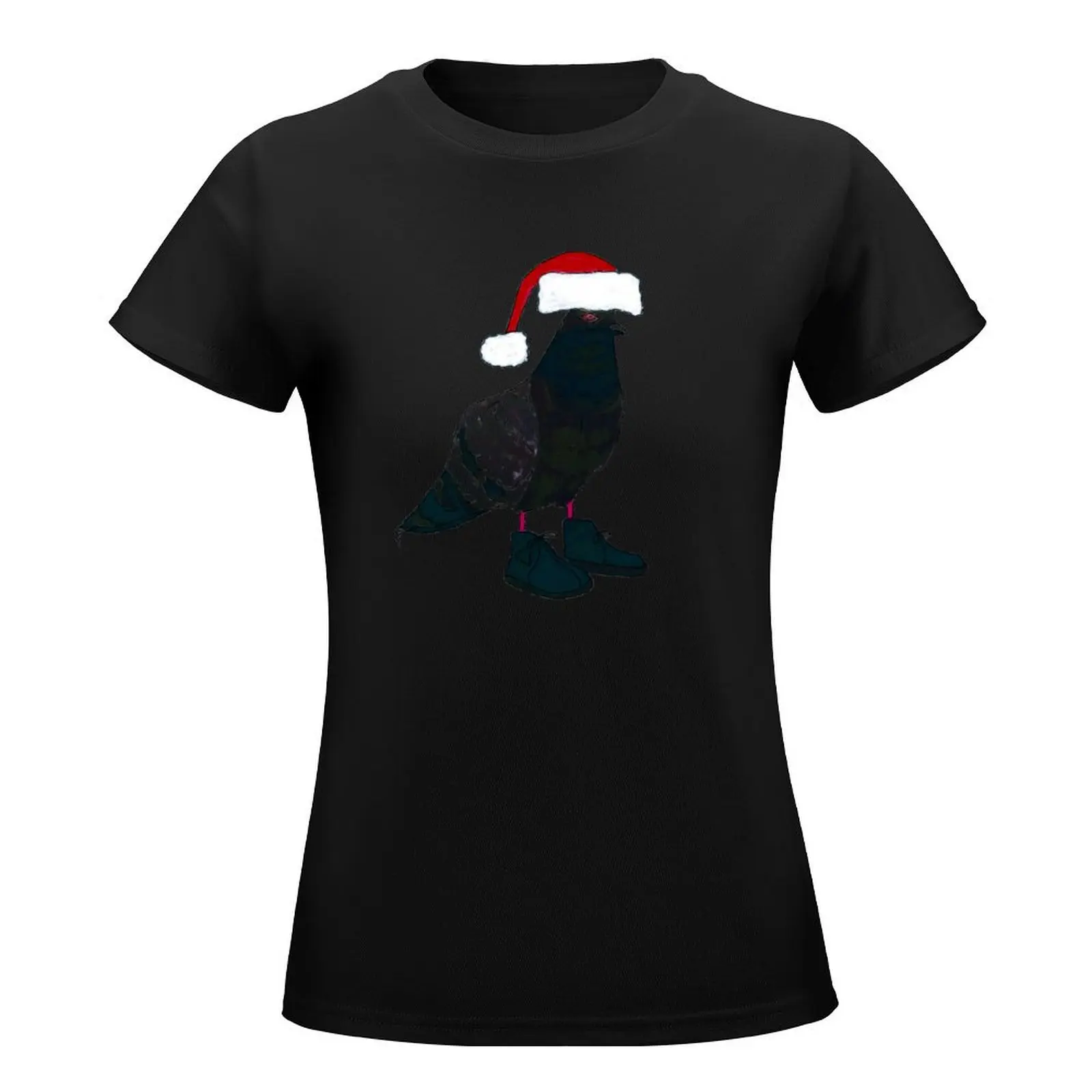 Christmas Pigeon in Santa Hat T-Shirt Aesthetic clothing cute clothes Blouse Women's t-shirt