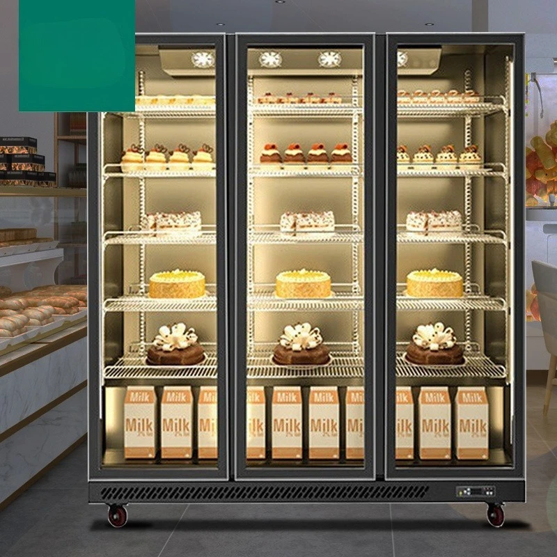 

Vertical cake cabinet glass liner large capacity commercial refrigerator refrigerated display cabinet