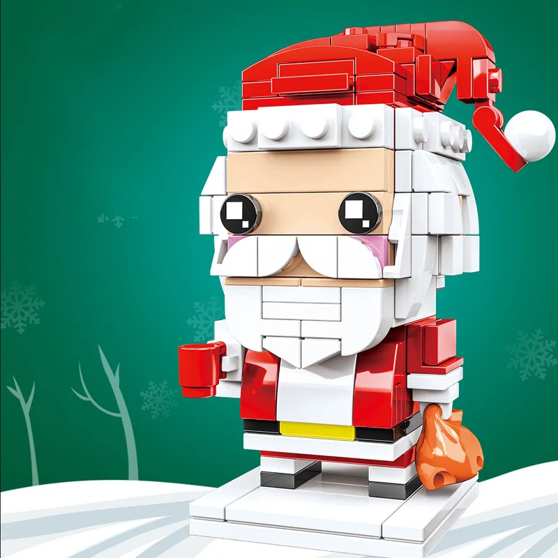 2023 Winter village santa claus christmas tree snowman Brickheadz Building Blocks Bricks Toys Gifts