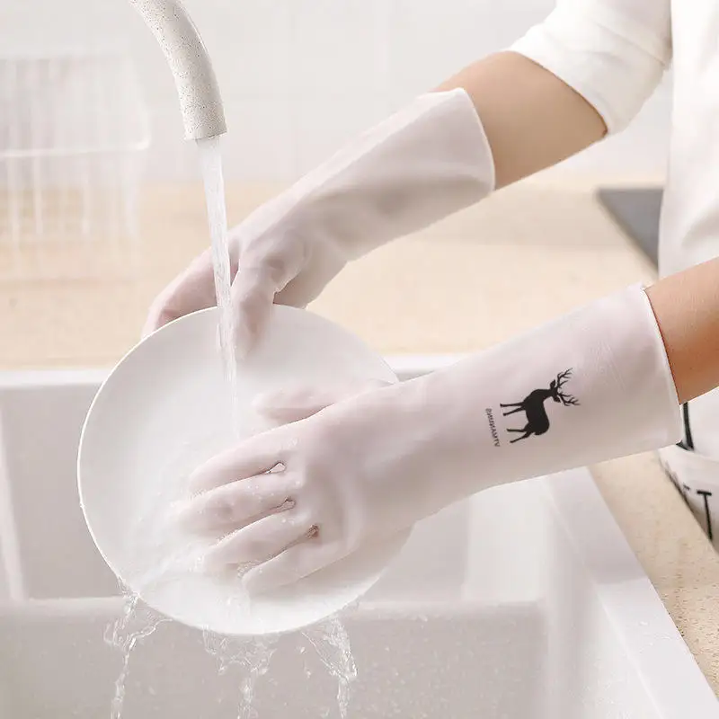 Waterproof Rubber Latex Housework Cleaning Gloves Kitchen Laundry Durable Gloves Wear Resistant chores Dishwashing tools