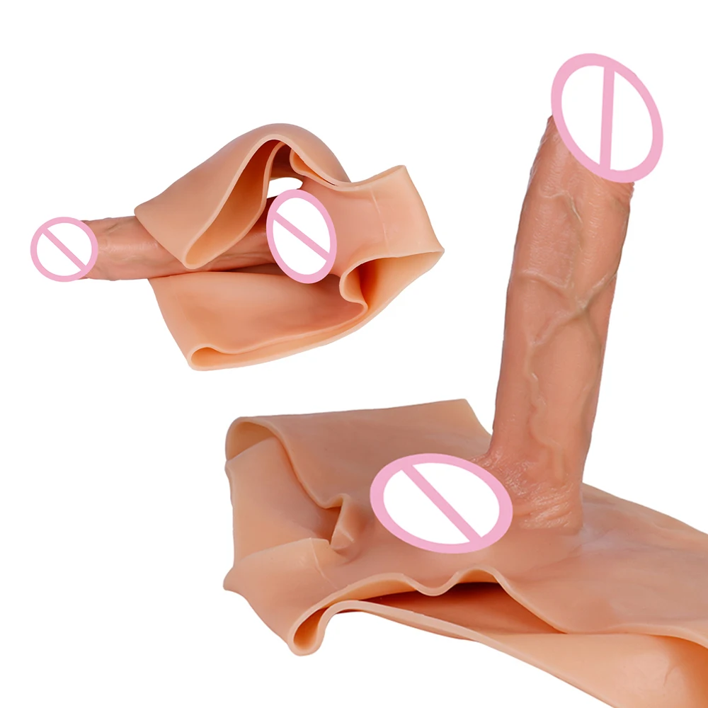YOCY Wearable Solid Dildo Panties Silicone Anal Plug Strapon Realistic Penis Pants Elastic Sex Toys For Women Lesbian Pleasure