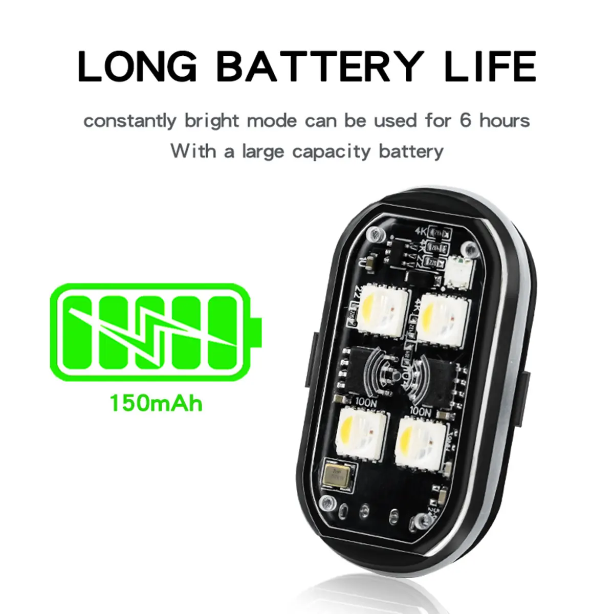 1 set Wireless LED Strobe Lights Car Decor Atmosphere Light 8 Colors Rechargeable Led Lights Anti-Collision LED Warning Light