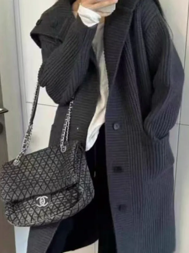 Suéter Cárdigan Abierto con Capucha de Punto para Mujer, Estilo Hoado, Largo Medio, para Primavera, Otoño e Invierno, Nuevo...