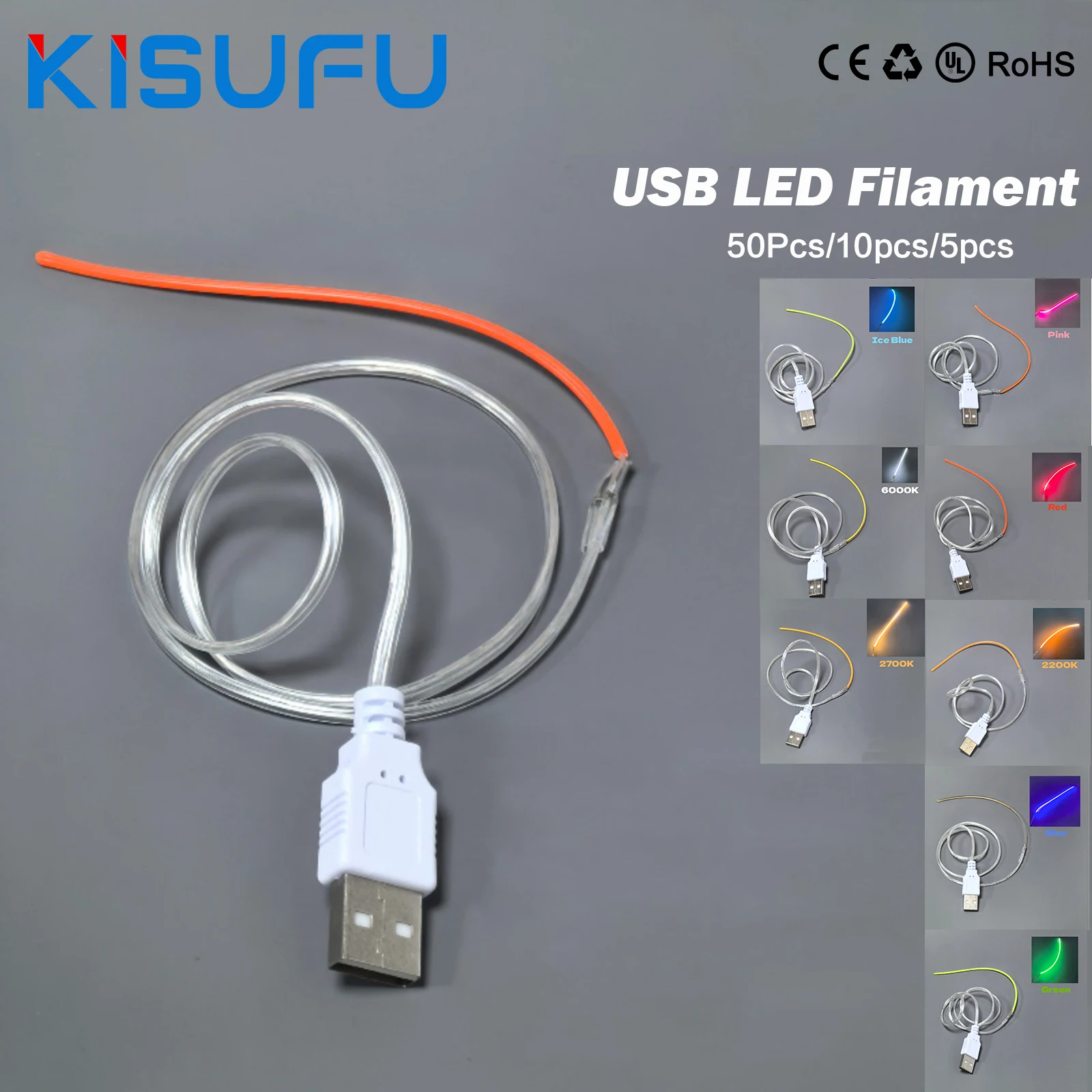 

DC5V USB Power LED Filament White Blue Green Red Pink Yellow Warm Bulb Lamp Parts Diode Party Decorative Light Bulb Accessories