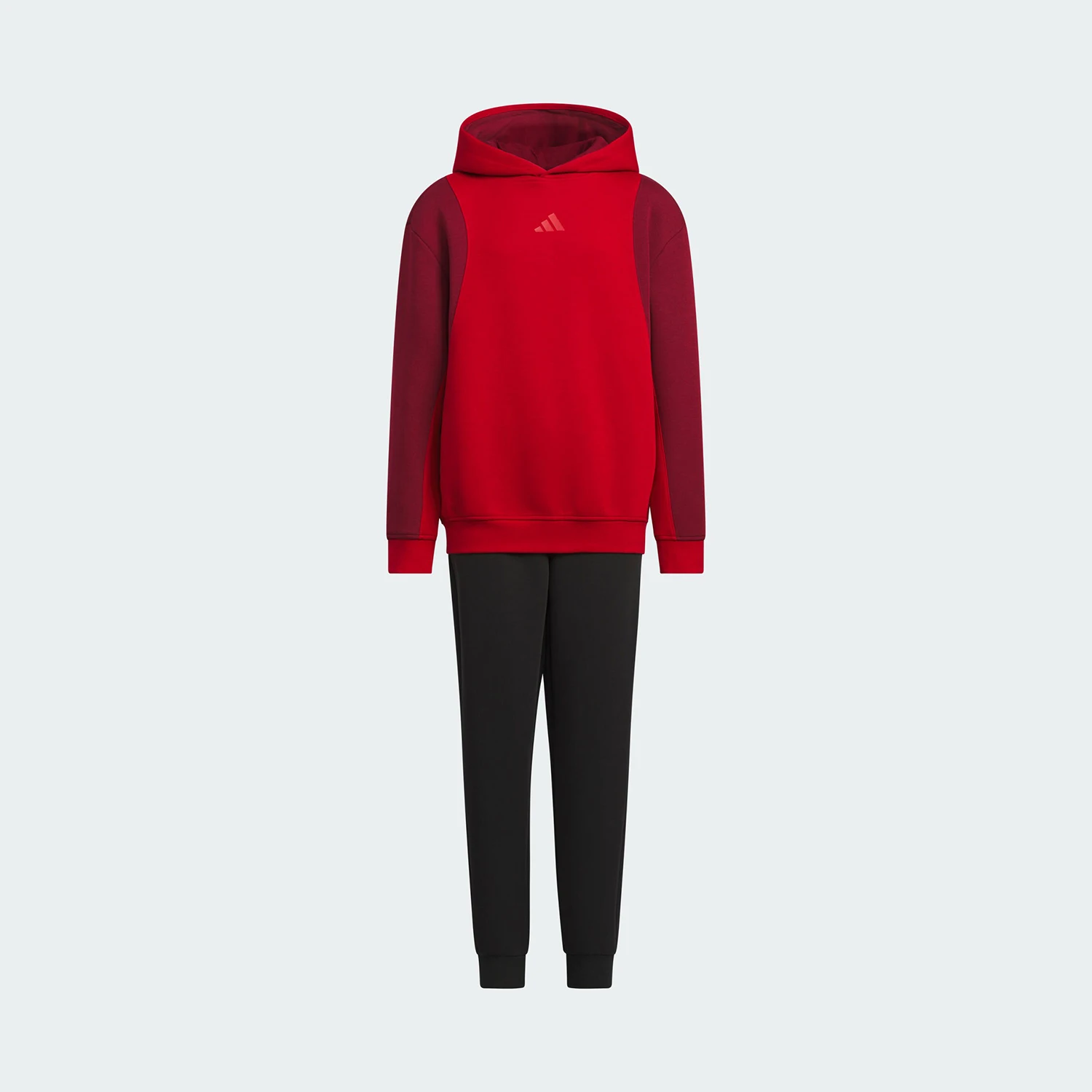 adidas-genuine-autumn-and-winter-new-children's-hooded-patchwork-casual-set-jn4385