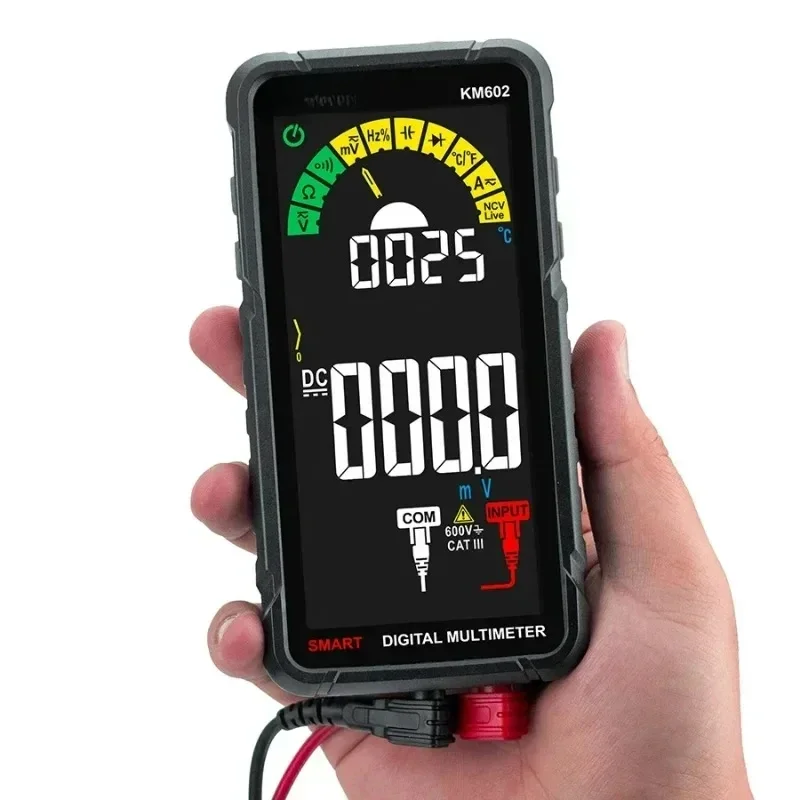 Cyfrowy profesjonalny multimetr KM602 z funkcją automatycznego zakresu 6000 zliczeń, łatwy do odczytania