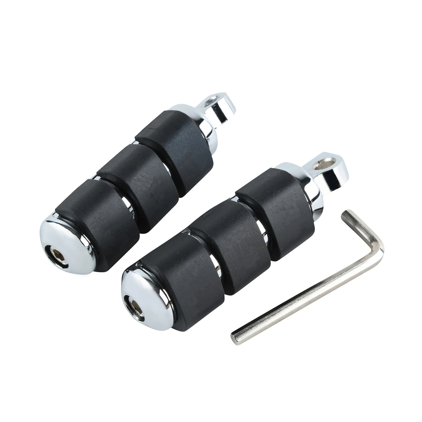 Motorcycle Black/Chrome 3/8\'\' Hole Footpeg Foot Peg For Harley SOFTAIL FXST DYNA FXWG FXR XL1200 883 Sportster Low Rider Street