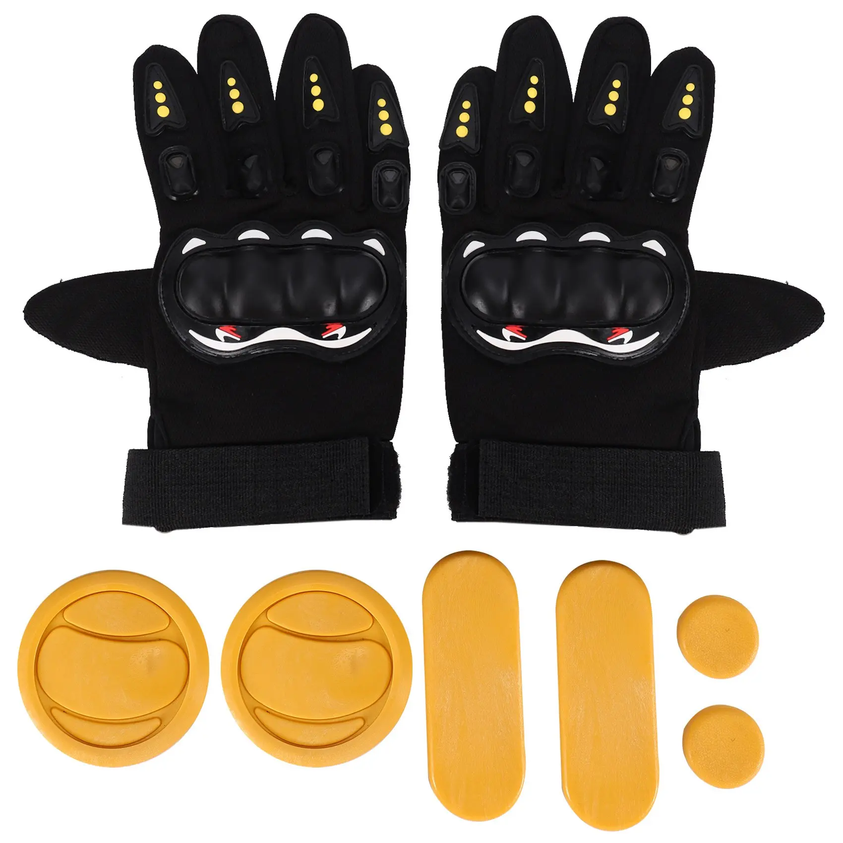 【STOCK】DIY Longboard Slide Gloves Skateboard Gloves Foam Protector Downhill Longboarding Skate Gloves with Slider Puck