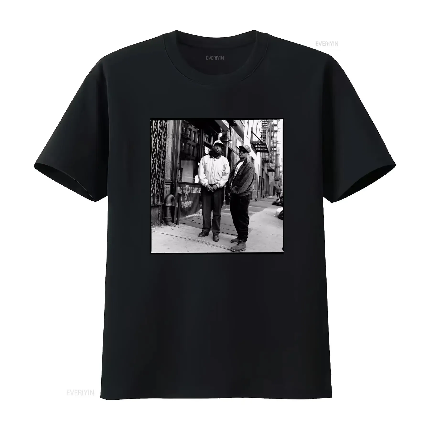 تي شيرت Gang Starr NYC 1989 لعيد الميلاد الهيب هوب عتيق مغسول غير رسمي ملابس الشارع الشهير ملابس مريحة قليلاً #1