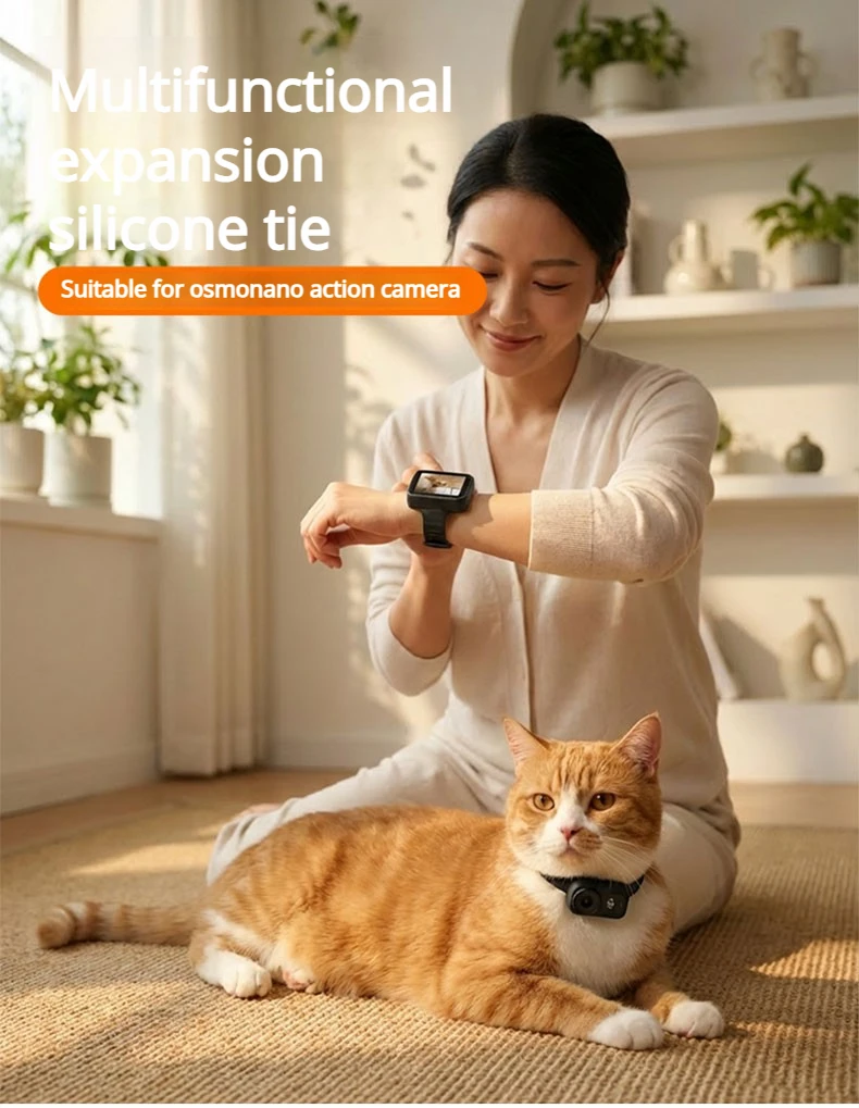 Compatible With DJI Osmo Nano Silicone Wrist Strap Cat Necklace Pet Collar Protective Cover Thumb Camera Strap
