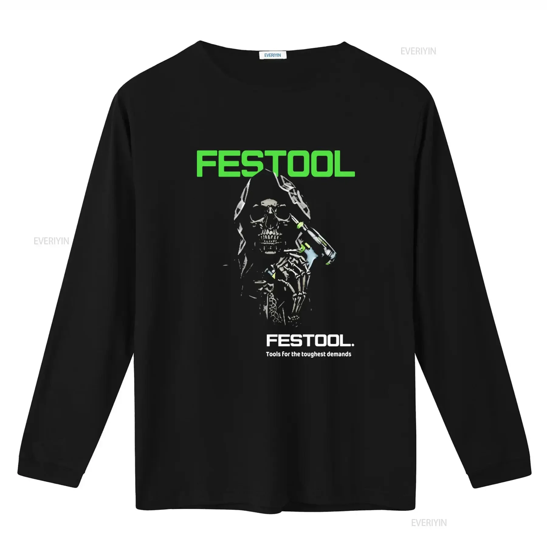 Festool Skull T Shirt Tools For The Toughest Demands Stylish and Durable vintage Washed streetwear Casual Stretched Breathable