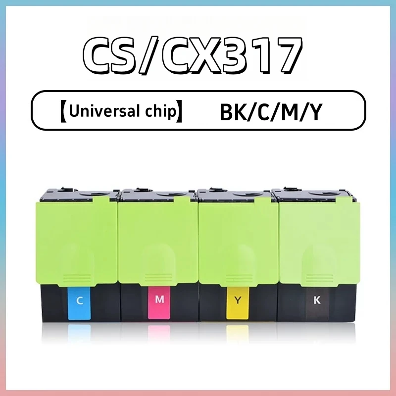 1 Set / 4Color Toner Cartridge Compatible for Lexmark CS317 CS317dn CS417 CS417dn CS517 CS517de Printer toner