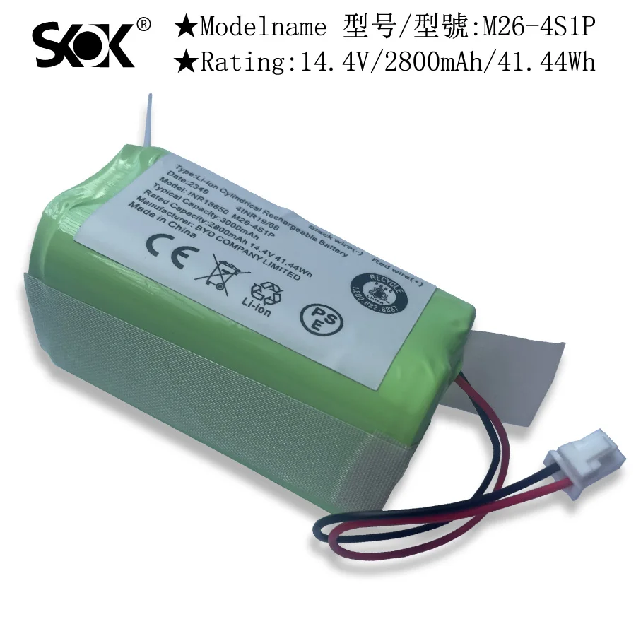 Batería RVBAT850 para aspiradoras Shark Ion R75, RV761, RV850C, RV1000S, RV1100VL, RV101AE, UR1000SR, RV700_N, conector de 2 puntas