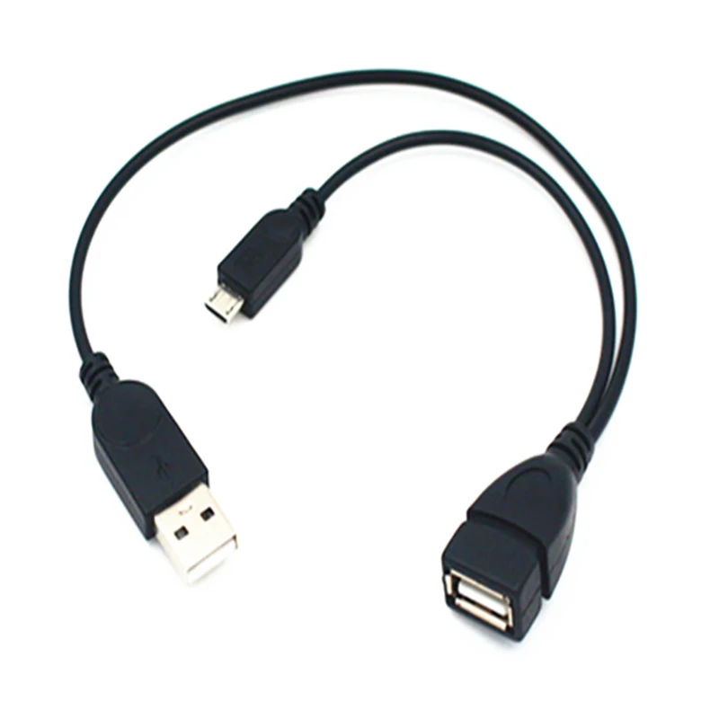 

FUFU 1 Micro-USB to USB Female OTG Adapter Cable with USB Power Interface Suitable for Electronic Devices with OTG
