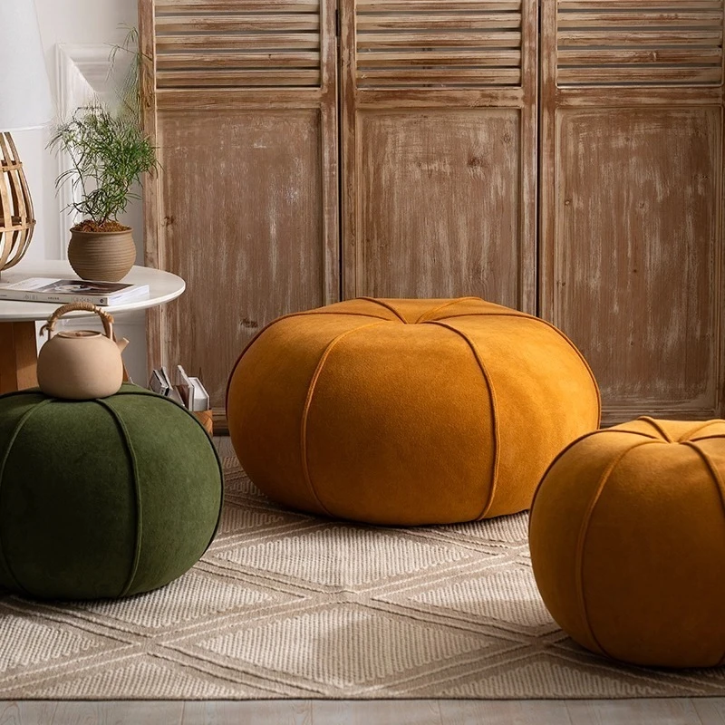 48x36 75x38 cm Cloth Modern living room sofa stool Footrest Hallway ottoman repose pied bureau Stools Ottomans Pumpkin stool