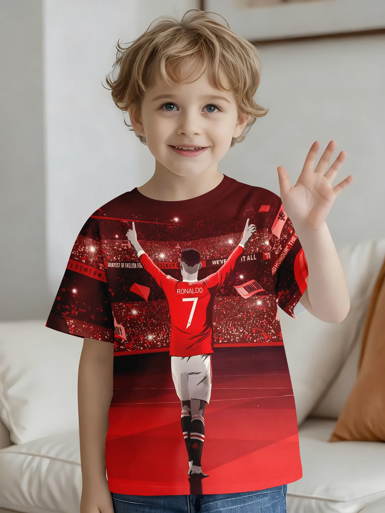 

Детская повседневная футболка с тематикой футбольного поля