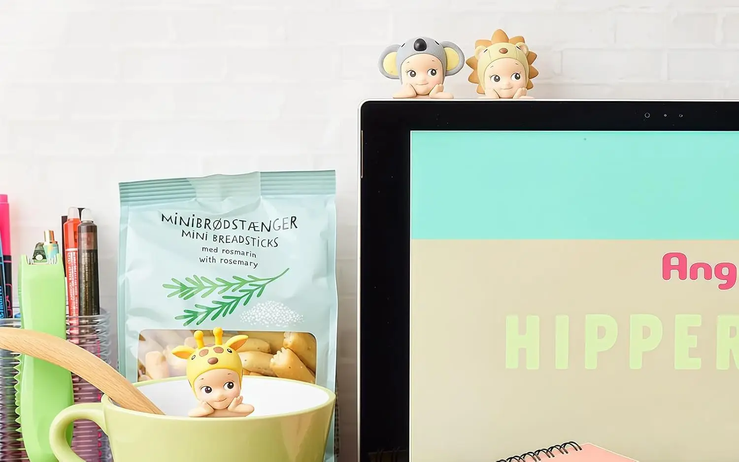 12 Pack Angel Hippers Series - อุปกรณ์เสริมโทรศัพท์กล่องตาบอดปิดผนึกชุดตกแต่งเดสก์ท็อป