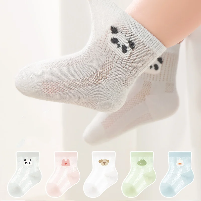 

Милые детские сетчатые носки с героями мультфильмов, тонкие дышащие детские хлопковые носки, короткие носки для мальчиков и девочек 0-3 лет, летняя детская обувь