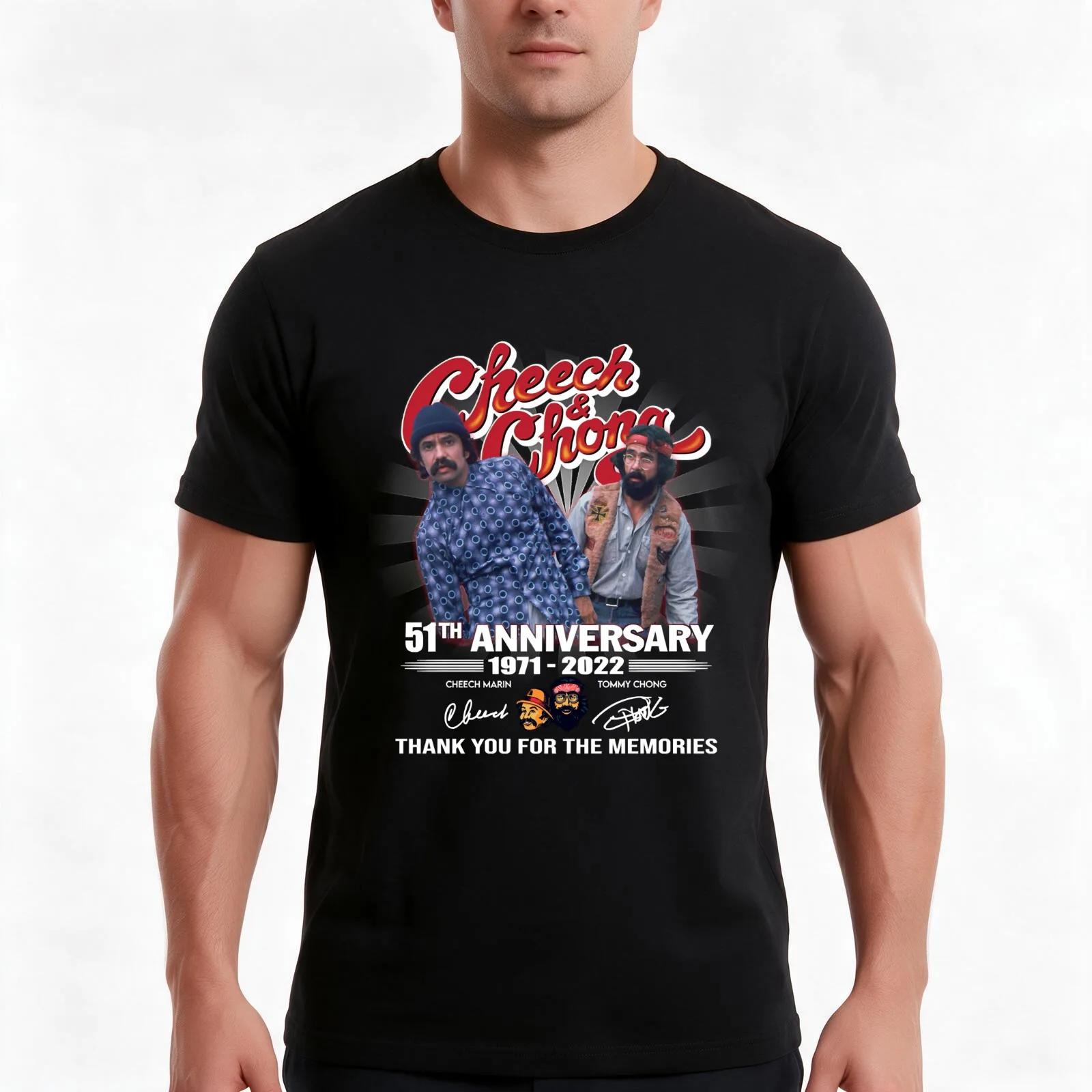 Mens Womens Cheech And Chong Gifts For Movie Fans T-Shirt, Summer Casual Cotton Tee, Oversized Streetwear Tops, Unisex Men Women
