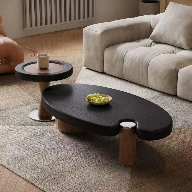 Simple modern haute couture wooden coffee table combination living room home villa designer creative retro new tea table