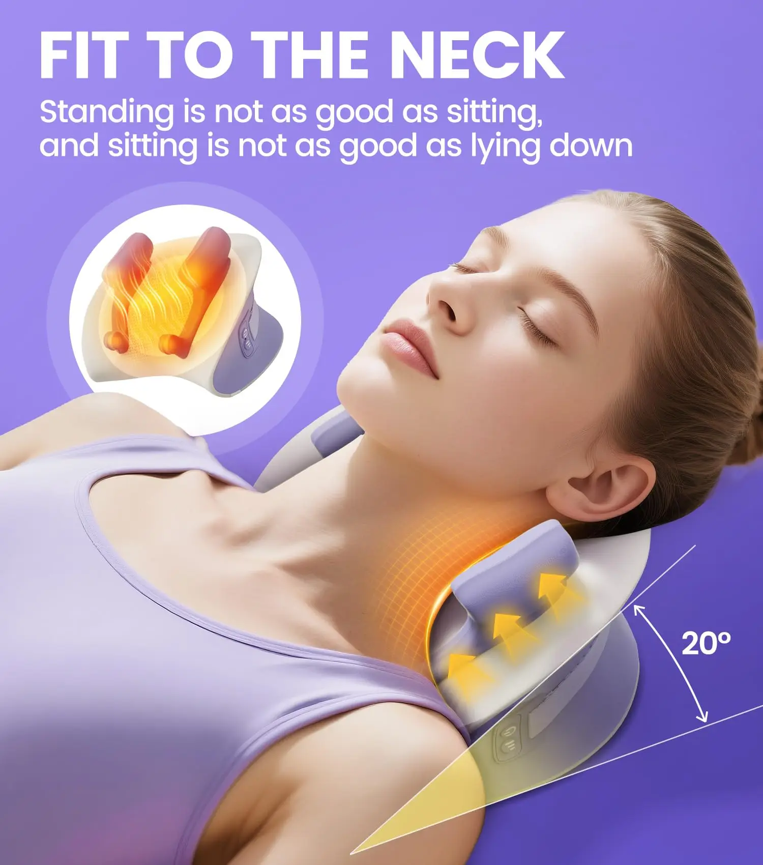 Electric Massage Pillow,Designed for Neck Massage with Red Light Function  Shoulder Massager Knead Waist Leg Trapezius Massage