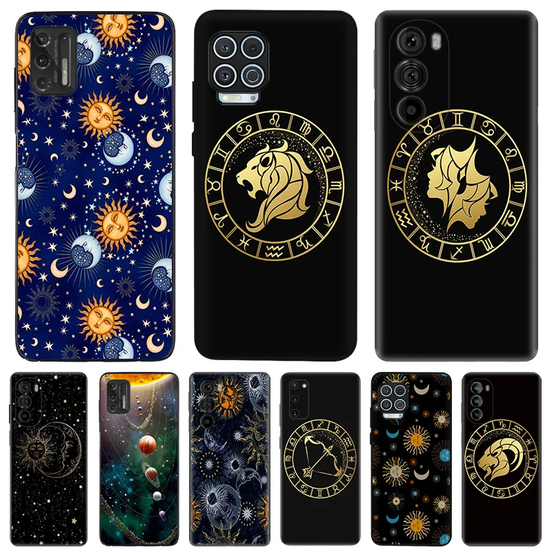 Anti-Drop Soft Phone Case For Motorola G73 G9 G50 G51 G60 G71 5G G22 G32 G52 G72 G53 Edge 40 30 20 12 Zodiac Taurus Leo Cover