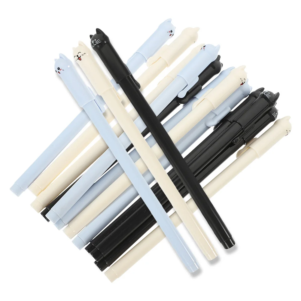 

15 шт. гелевая ручка в форме кошки, удобная ручка, универсальный инструмент для письма, офисные студенческие канцелярские принадлежности, гладкая ручка для вывески, креативный дизайн