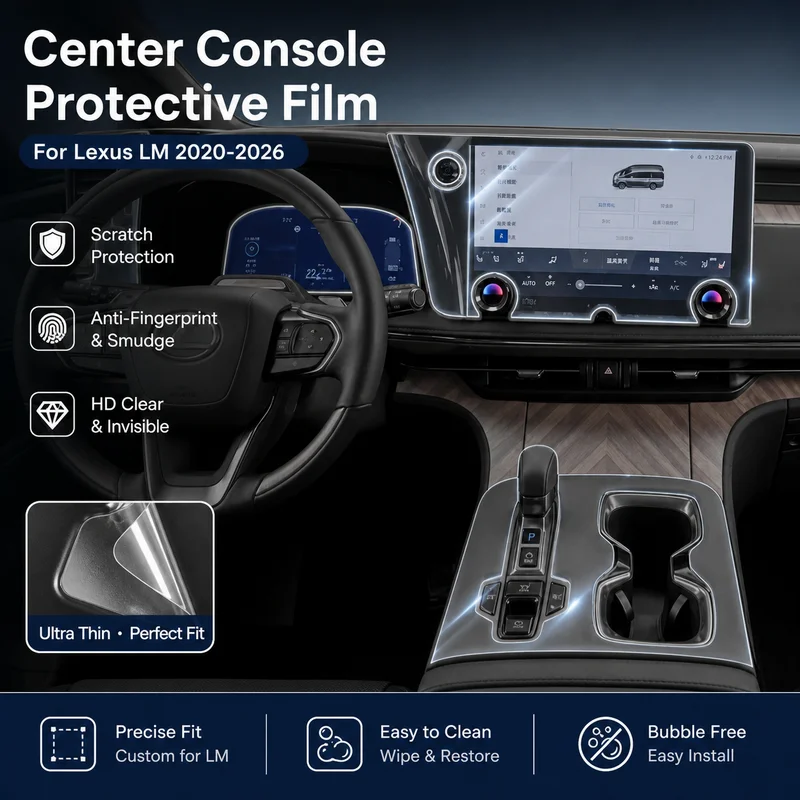 For Lexus LM 2020-2026 Center Console Navigation Screen Protector Interior Protective Film Armrest Sticker Film