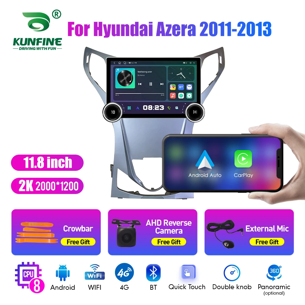 11.8 pollici 2K Doppi Manopole 2 Din Autoradio Per Honda Azera 2011-2013 Autoradio DVD Multimedia Video Player Android Auto Carplay