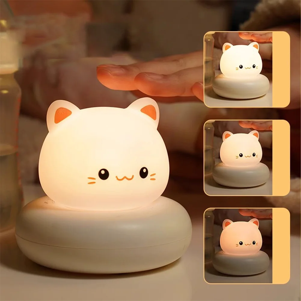 

Cute Rechargeable LED Night Light for Kids 3 Level Dimmable Nursery Sleeping Nightlights for Breastfeeding Toddler Baby Decor