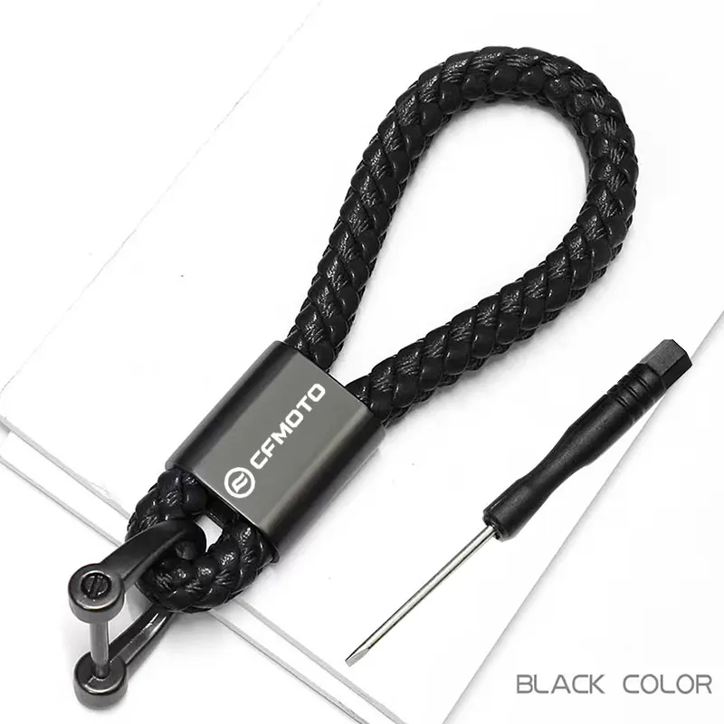 For CFMOTO 400NK 650NK 150NK 250NK 400GT 800MT 650MT CF500 700CL-X Custom LOGO Motorcycle Braided Rope Keyring Metal Keychain