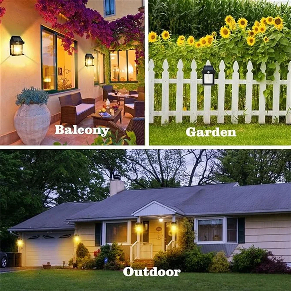 1pc Solar Wall Light Outdoor Porch Light Fixture Solar Lantern 3 Modes Motion Sensor Waterproof Entryway Door Exterior Wall Lamp