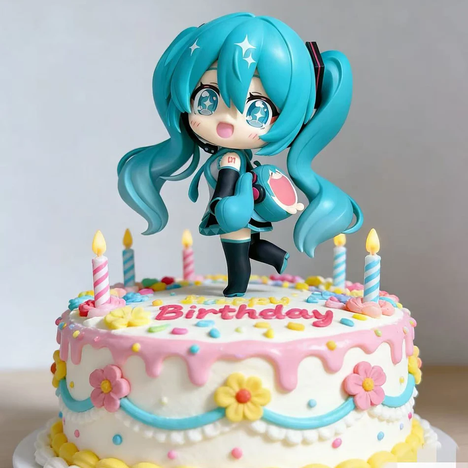    Neue Q-Version Hatsune Miku Uwa Serie Niedliche Lächeln Tasche Anime Figur Sammlerstück Modell Statuette Ornament Geschenk